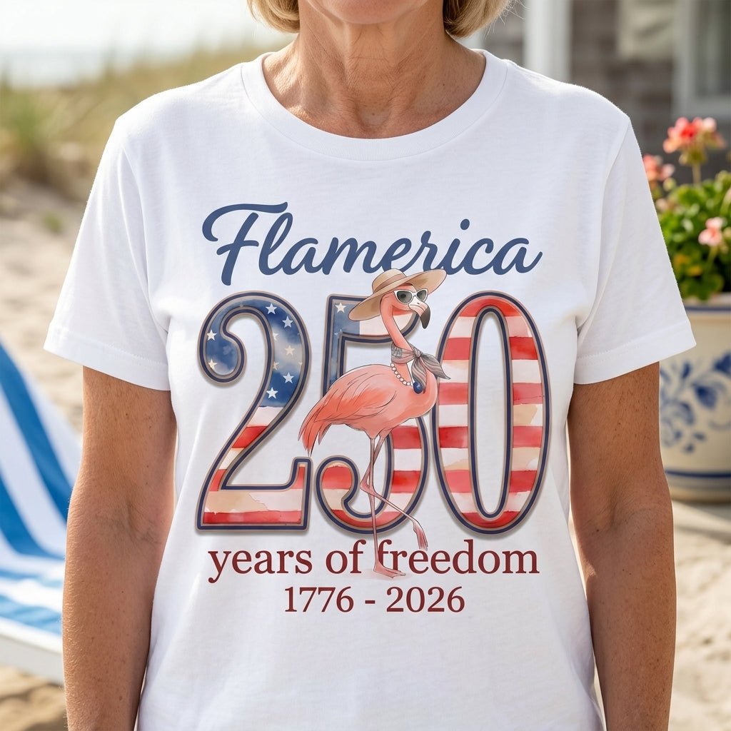 Flamerica 250 Years Of Freedom Patriotic Flamingo Summer T Shirt Gift For Flamingo Lover