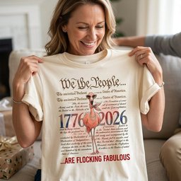 We The People Are Flocking Fabulous Patriotic Flamingo T Shirt Gift For Flamingo Lover
