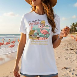 Fabulous Retro Flamingo Vintage T Shirt Funny Grandma Wine And Age Gift