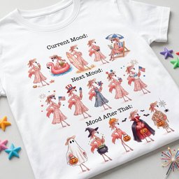 Flamingo Mood Swings Patriotic July 4th And Halloween Shirt T Shirt Gift For Flamingo Lover