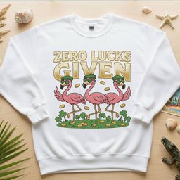 Leprechaun Flamingo Zero Lucks Given St Patricks Day Funny Irish T Shirt Gift For Flamingo Lover