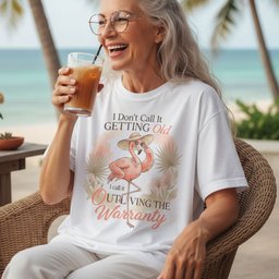 I Dont Call IT Getting Old I Call IT Outliving The Warranty Funny T Shirt Gift For Flamingo Lover