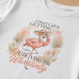 I Dont Call IT Getting Old I Call IT Outliving The Warranty Funny T Shirt Gift For Flamingo Lover