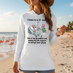 Life Support Grandkids Flamingo Funny Dark Humor Sarcastic Saying T Shirt Gift For Flamingo Lover