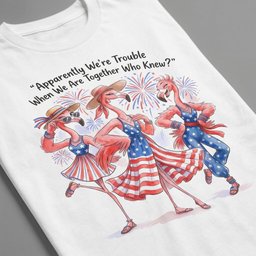 Apparently Were Trouble When We Are Together Flamingo Besties Shirt T Shirt Gift For Flamingo Lover
