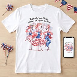 Apparently Were Trouble When We Are Together Flamingo Besties Shirt T Shirt Gift For Flamingo Lover