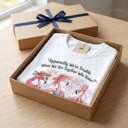 Apparently Were Trouble When We Are Together Flamingo Besties Shirt T Shirt Gift For Flamingo Lover