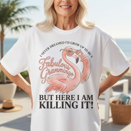 Personalized I Never Dreamed Id Be A Fabulous Grammingo Killing IT T Shirt Gift For Flamingo Lover