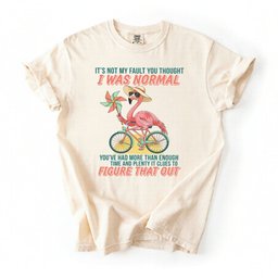 Sassy Flamingo I Was Not Normal Graphic T Shirt Funny Quote Tee For Women Gift For Women