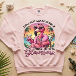 Sassy Glamorous Retired Flamingo T Shirt Not My Flock Funny Retirement Gift