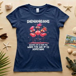 Shenanigans Funny Flamingo Graphic T Shirt Life Is More Fun Saying Tee Gift For Flamingo Lover