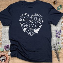 Boho Peace Heart T Shirt Gift For Yoga Lover