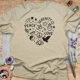 Boho Peace Heart T Shirt Gift For Yoga Lover