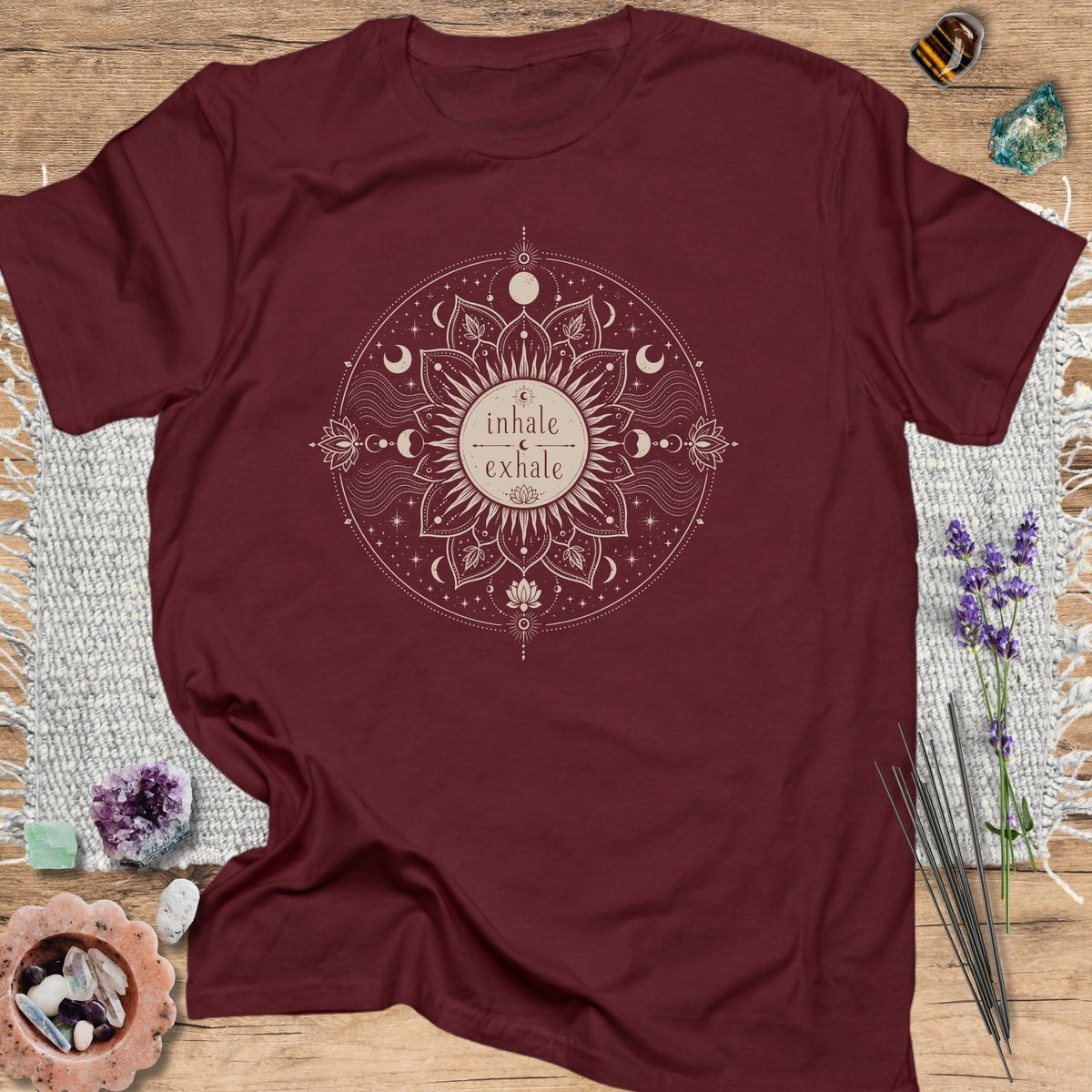 Inhale Exhale Mandala T Shirt Gift For Yoga Lover