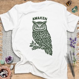 Awaken Owl T Shirt Gift For Yoga Lover