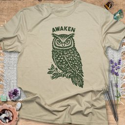 Awaken Owl T Shirt Gift For Yoga Lover