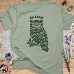 Awaken Owl T Shirt Gift For Yoga Lover