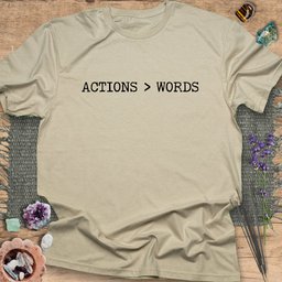 Actions Words T Shirt Gift For Yoga Lover