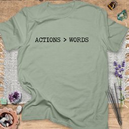 Actions Words T Shirt Gift For Yoga Lover