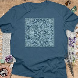 Floral Square Zentangle T Shirt Gift For Yoga Lover