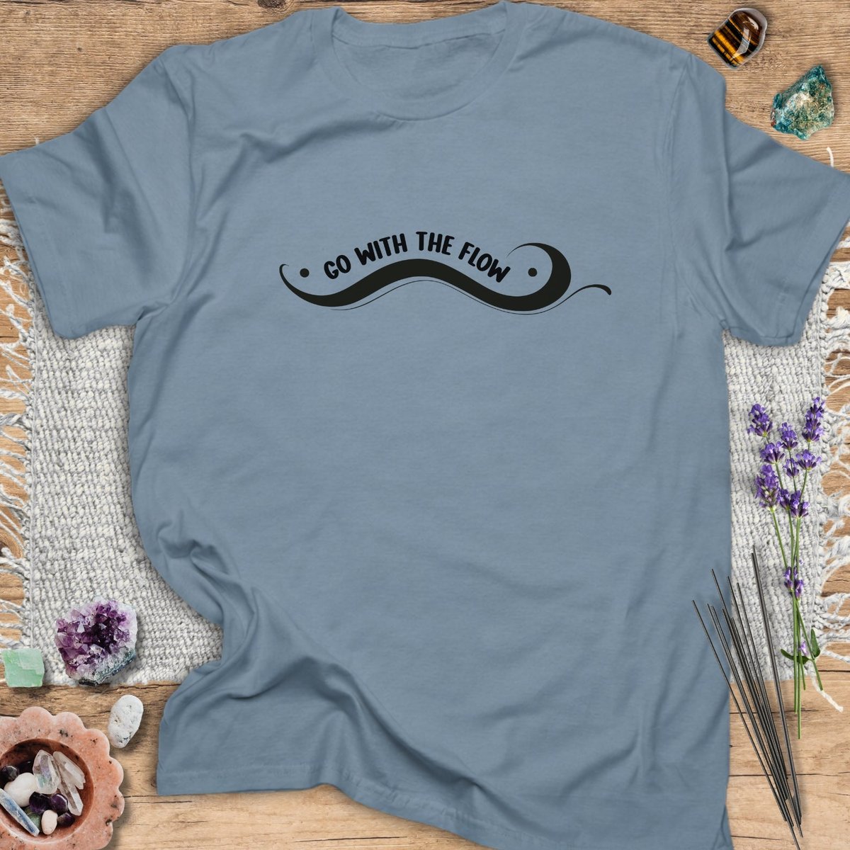 Go With The Flow T Shirt Gift For Yoga Lover