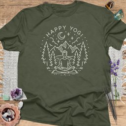 Happy Yogi T Shirt Gift For Yoga Lover