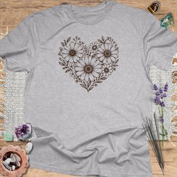 Daisy Heart T Shirt Gift For Yoga Lover