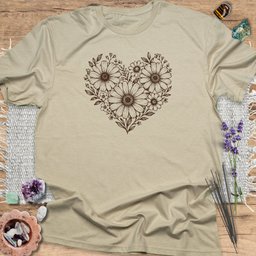 Daisy Heart T Shirt Gift For Yoga Lover