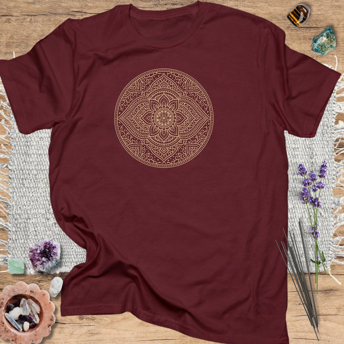 Floral Zentangle T Shirt Gift For Yoga Lover