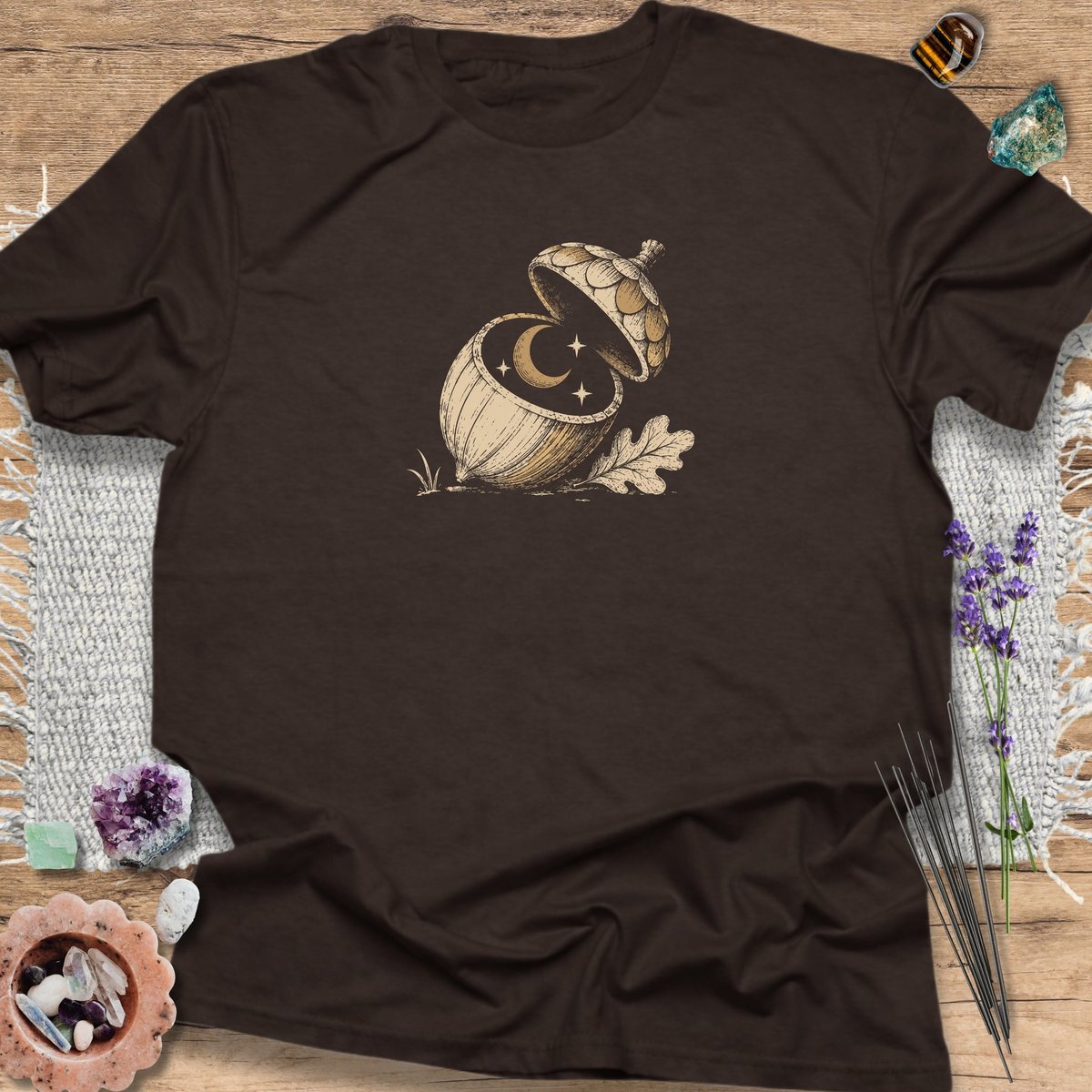 Celestial Acorn T Shirt Gift For Yoga Lover
