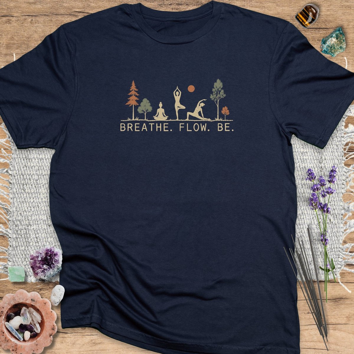 Breathe Flow Be T Shirt Gift For Yoga Lover