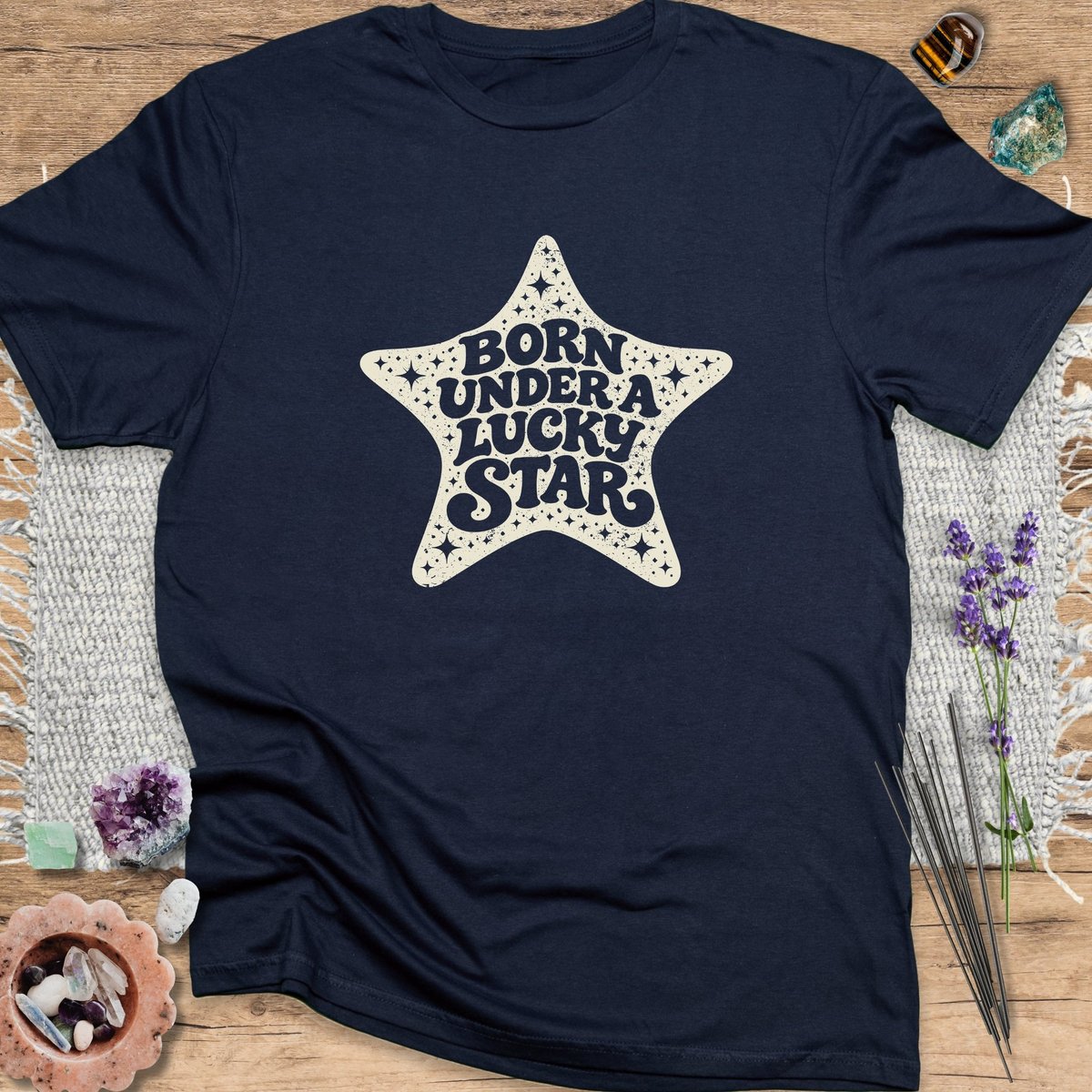 Born Under A Lucky Star T Shirt Gift For Yoga Lover