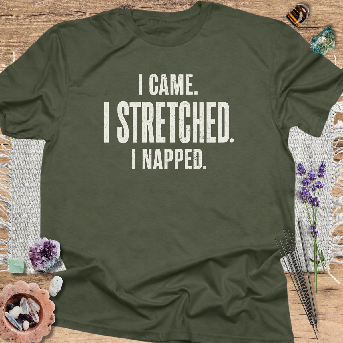 I Came I Stretched I Napped T Shirt Gift For Yoga Lover