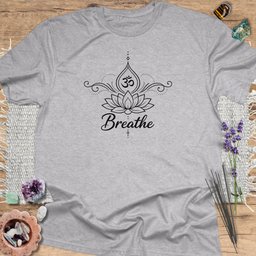 Breathe Lotus T Shirt Gift For Yoga Lover