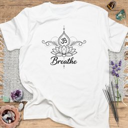 Breathe Lotus T Shirt Gift For Yoga Lover