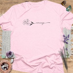 Courage Floral T Shirt Gift For Yoga Lover