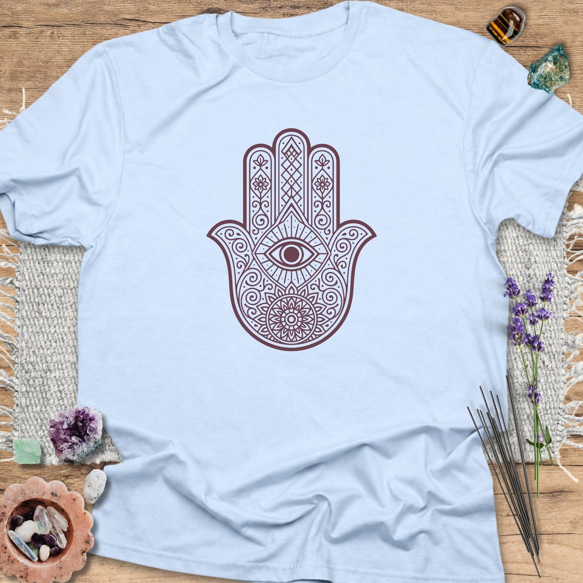 Hamsa Hand T Shirt Gift For Yoga Lover