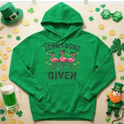 Zero Lucks Given Leprechaun Flamingo Funny St Patricks Day T Shirt Gift For Flamingo Lover
