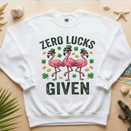 Zero Lucks Given Leprechaun Flamingo Funny St Patricks Day T Shirt Gift For Flamingo Lover