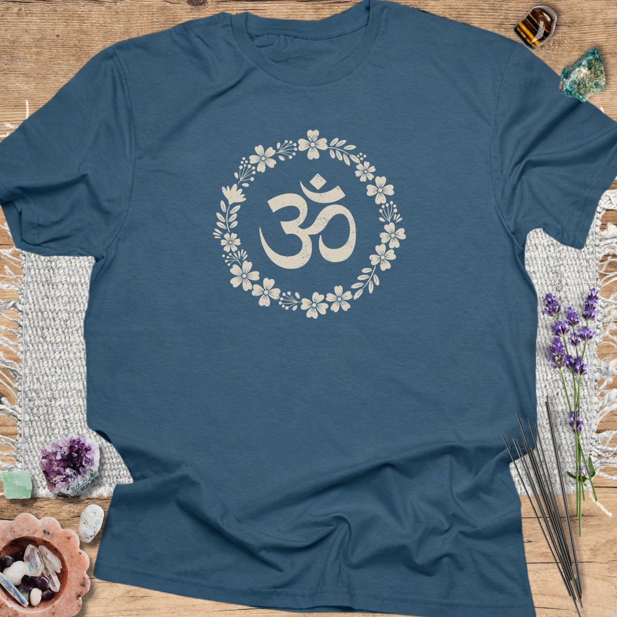Floral Om T Shirt Gift For Yoga Lover