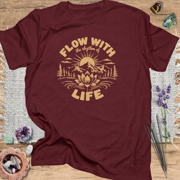 Flow With Life T Shirt Gift For Yoga Lover