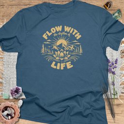 Flow With Life T Shirt Gift For Yoga Lover