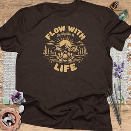 Flow With Life T Shirt Gift For Yoga Lover