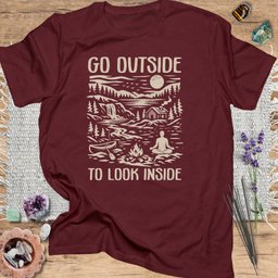 Go Outside To Look Inside T Shirt Gift For Yoga Lover