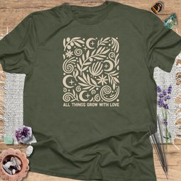 All Things Grow With Love T Shirt Gift For Yoga Lover