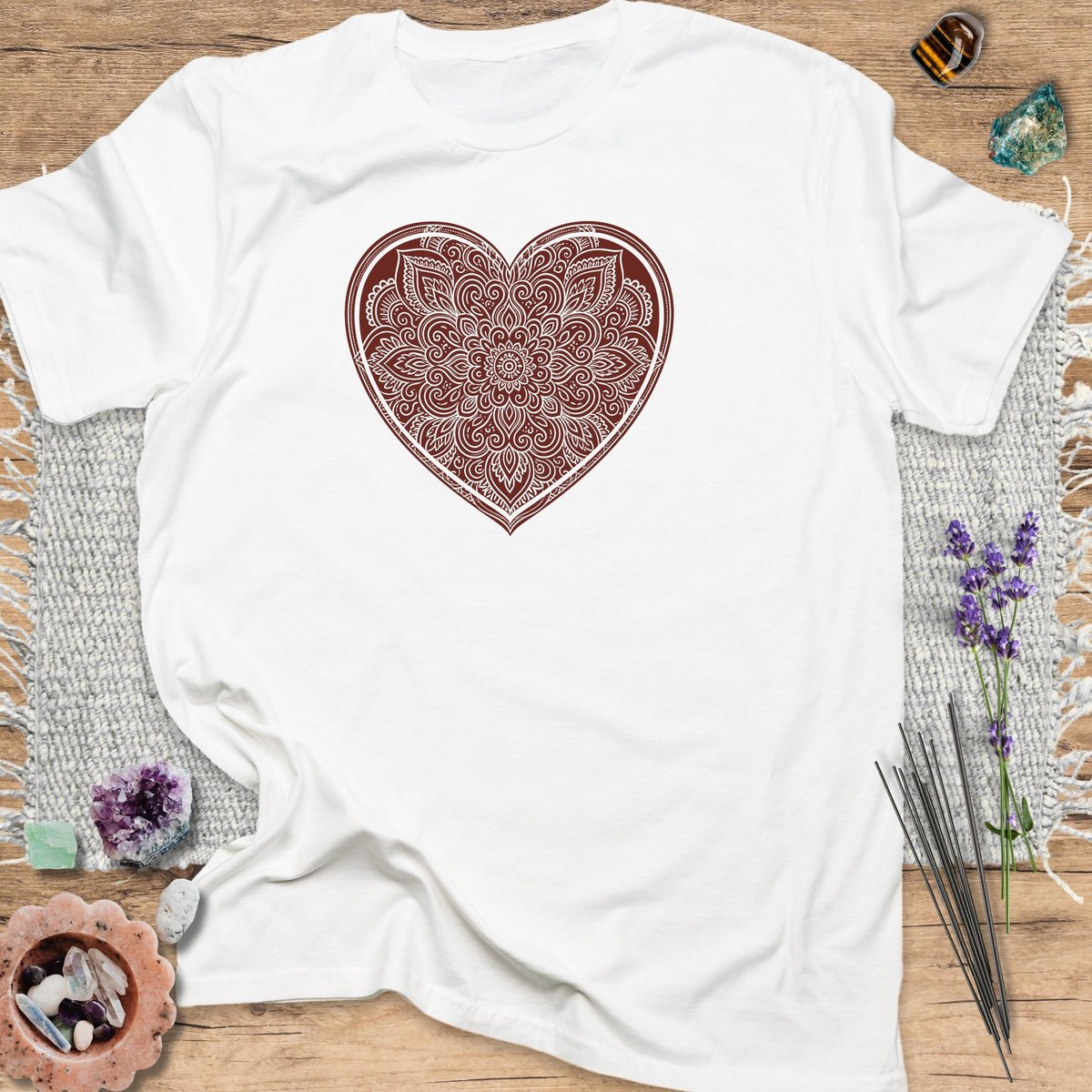 Heart Mandala T Shirt Gift For Yoga Lover