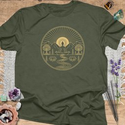 Golden Lotus Zen Design T Shirt Gift For Yoga Lover