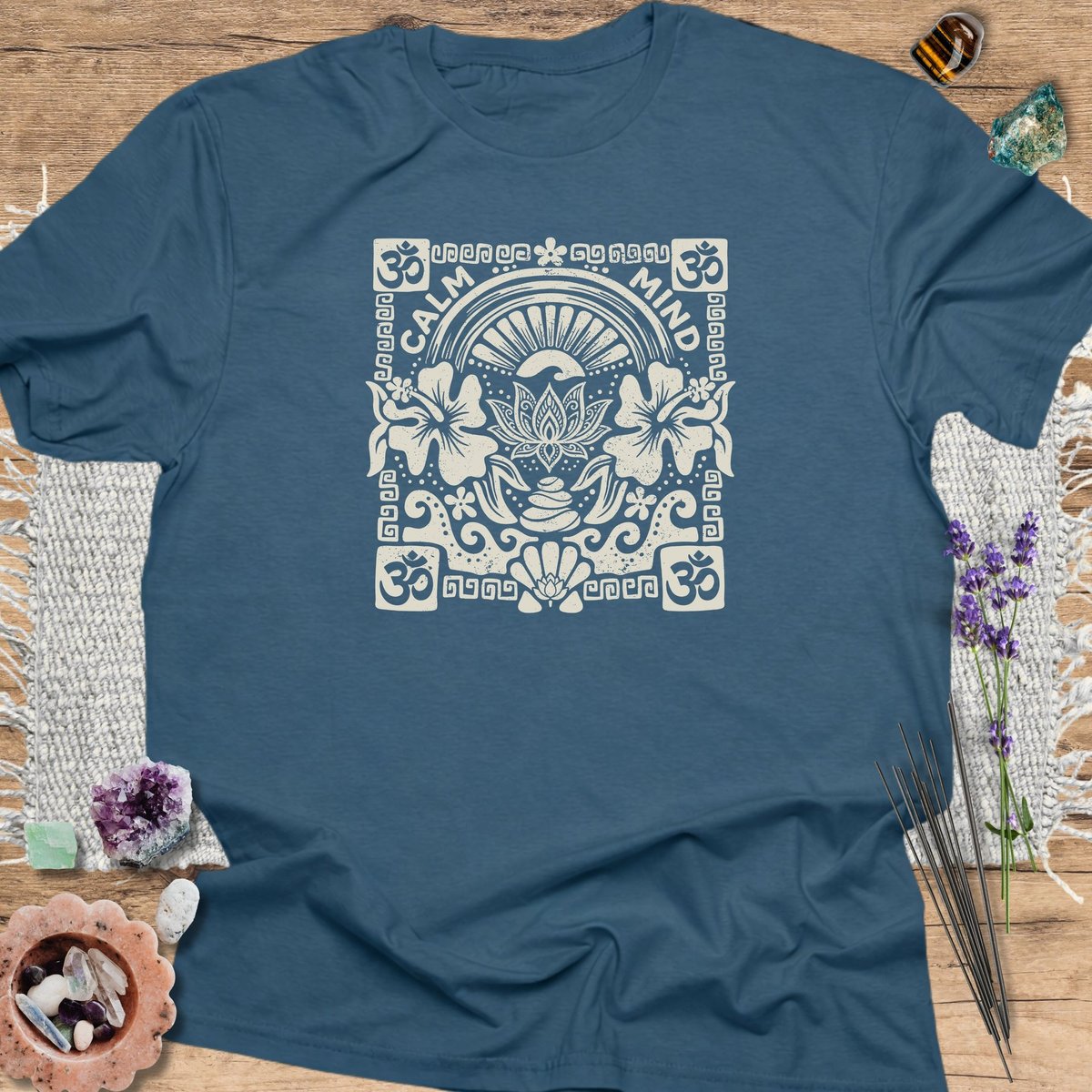 Calm Mind Boho T Shirt Gift For Yoga Lover