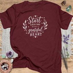 Grateful Heart T Shirt Gift For Yoga Lover