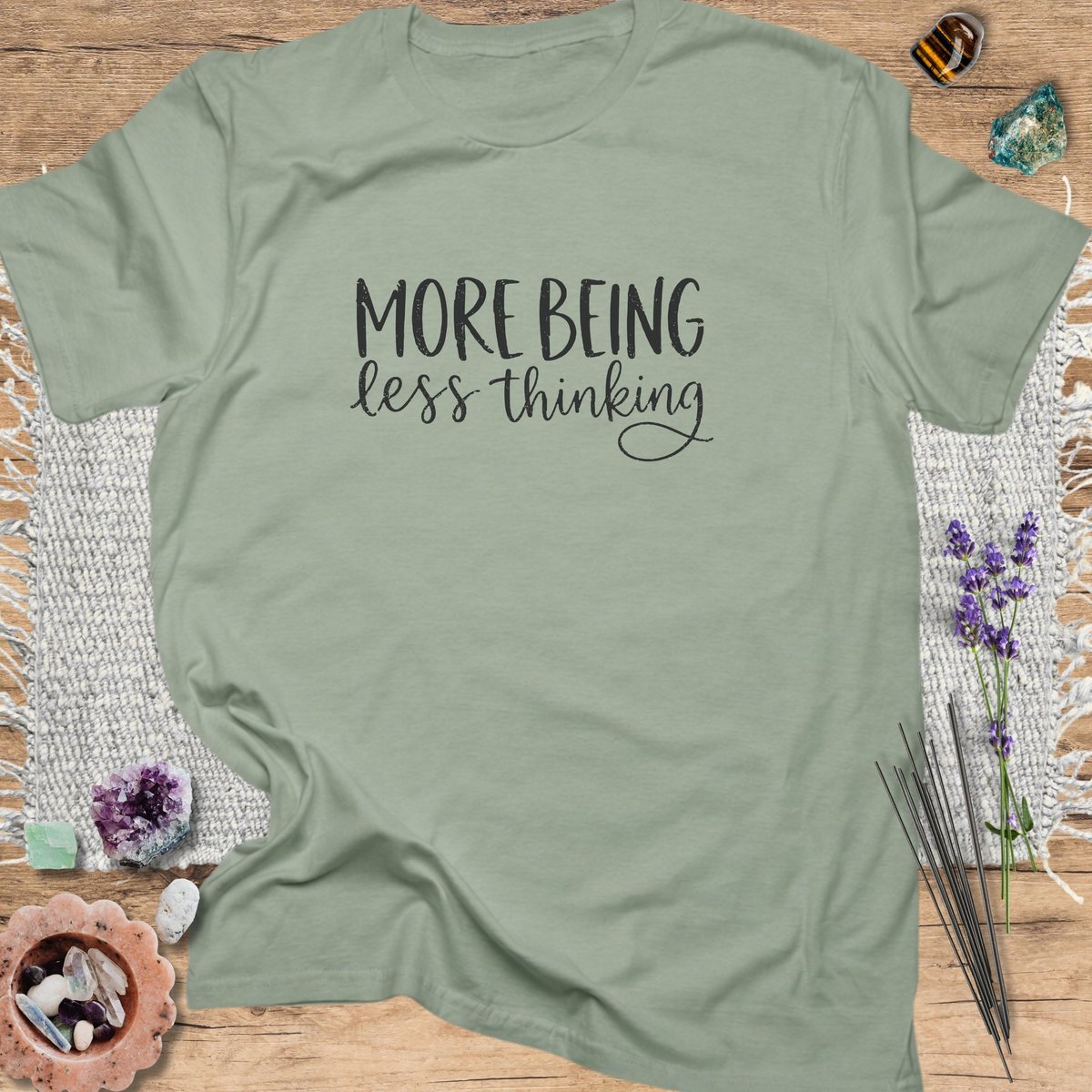 More Being Less Thinking T Shirt Gift For Yoga Lover
